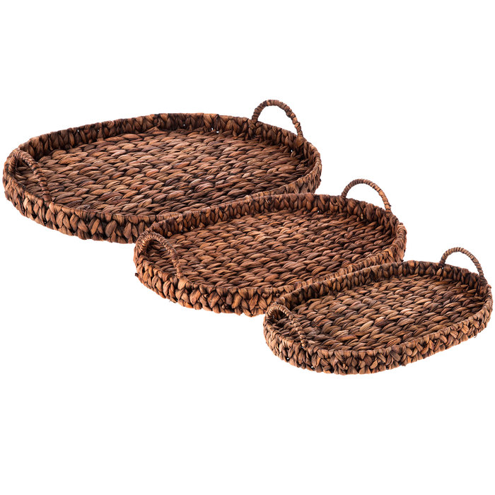 Oval Brown Woven Water Hyacinth Trays Hobby Lobby 1335330